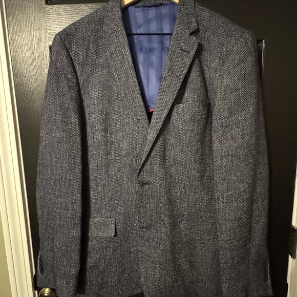 Mens Ben Sherman Suit Jacket Blazer Dark Gray Blue/Red Interior - Picture 1 of 5